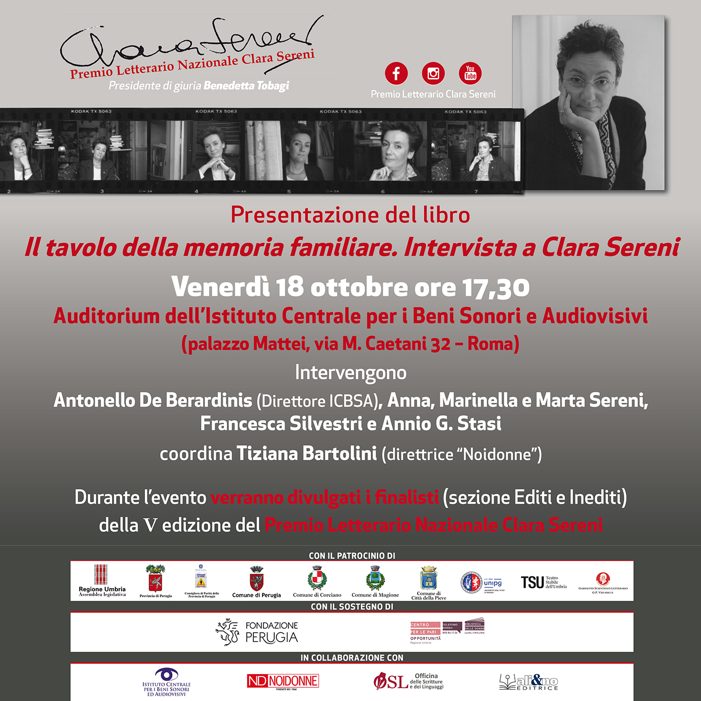 Presentazione del libro “Il tavolo della memoria familiare. Intervista a Clara Sereni”, a cura di Annio Gioacchino Stasi e Francesca Silvestri